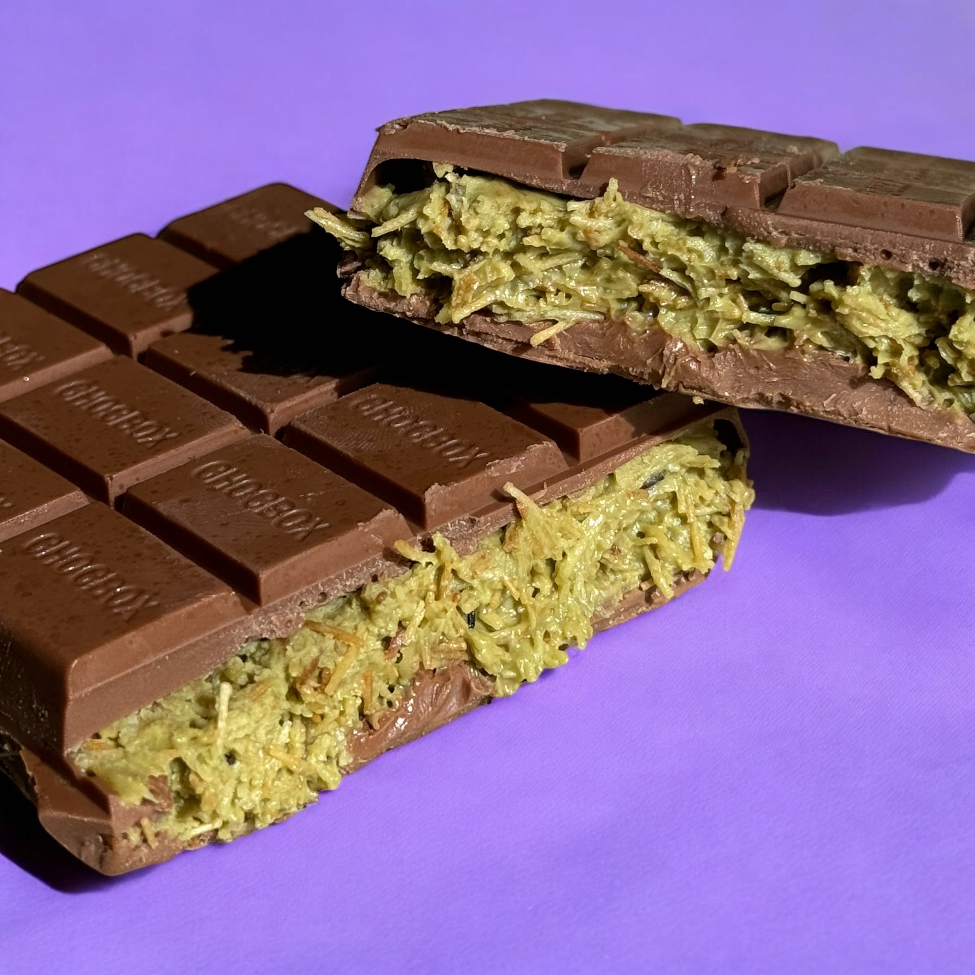 Two-pack pistachio knafeh Dubai chocolate bar kits with molds by Chocbox, view 3