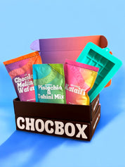 Two-pack pistachio knafeh Dubai chocolate bar kits with molds by Chocbox