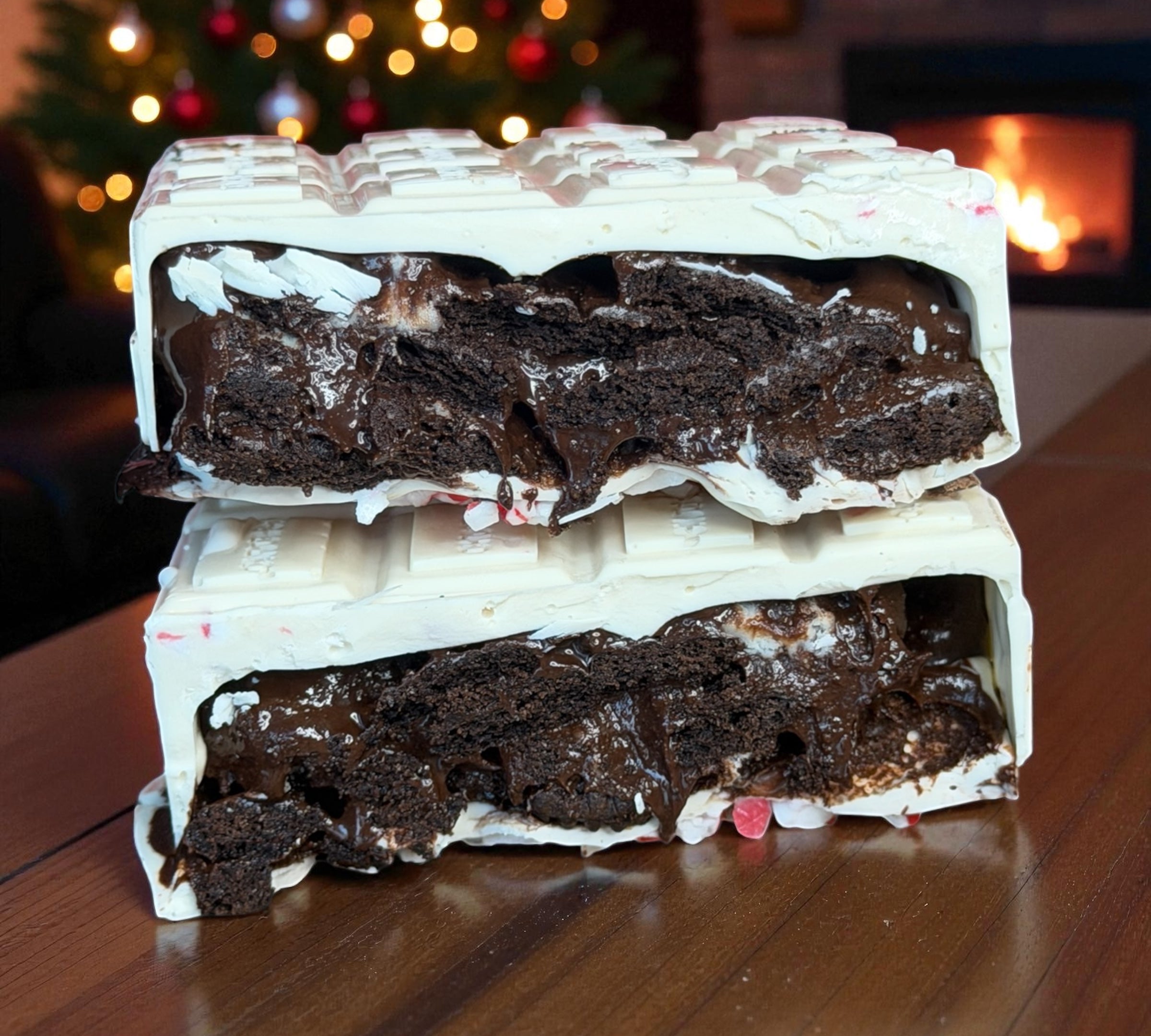 Minty Mrs. Claus candy cane stuffed chocolate bar refill kit by Chocbox